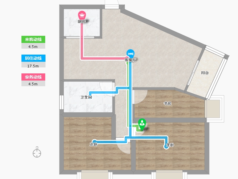 黑龙江省-鹤岗市-华府假日-62.48-户型库-动静线