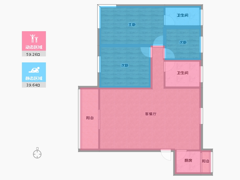 广东省-深圳市-颐安都会中央二期-88.51-户型库-动静分区