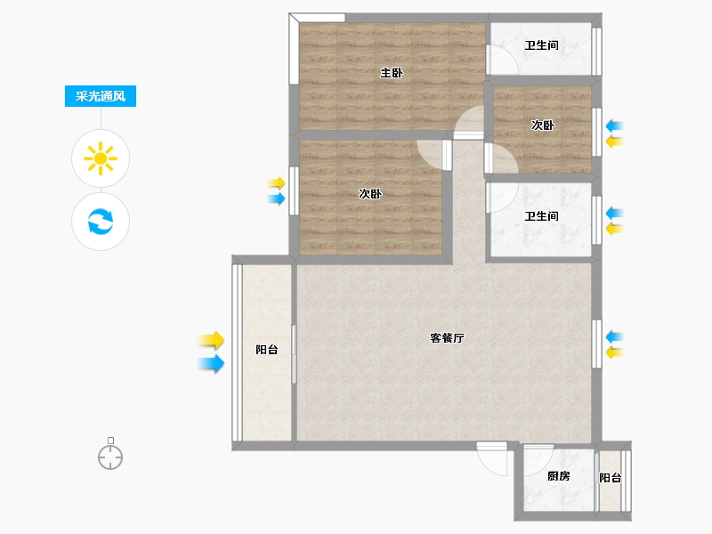 广东省-深圳市-颐安都会中央二期-88.51-户型库-采光通风