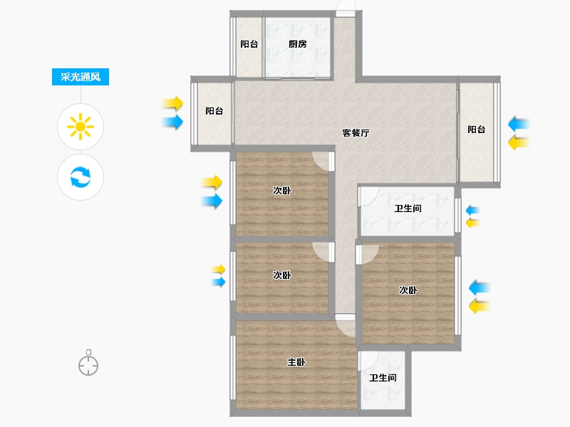 广东省-深圳市-保利上城-119.85-户型库-采光通风