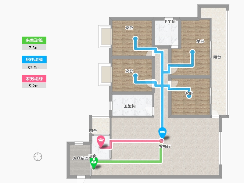 黑龙江省-鹤岗市-澳城花园(南区)-111.99-户型库-动静线