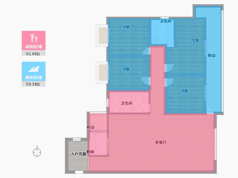 黑龙江省-鹤岗市-澳城花园(南区)-111.99-户型库-动静分区