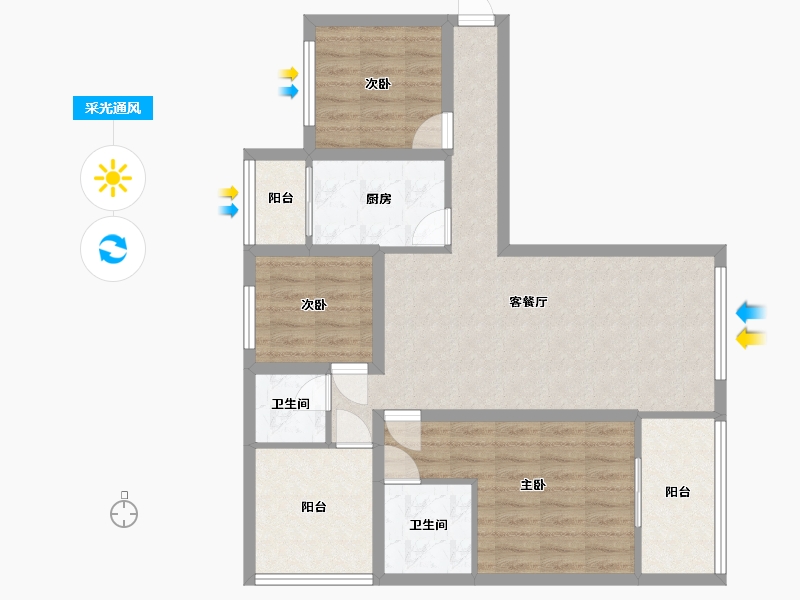 广东省-深圳市-卓越皇后道-85.12-户型库-采光通风