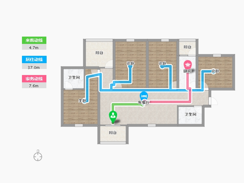 广东省-深圳市-卓越皇后道-111.55-户型库-动静线