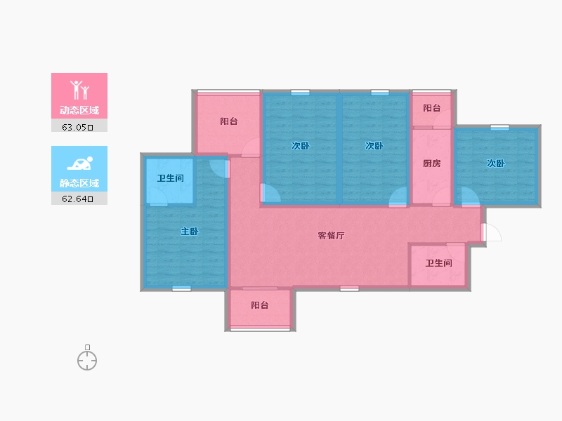 广东省-深圳市-卓越皇后道-111.55-户型库-动静分区