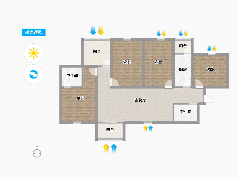 广东省-深圳市-卓越皇后道-111.55-户型库-采光通风