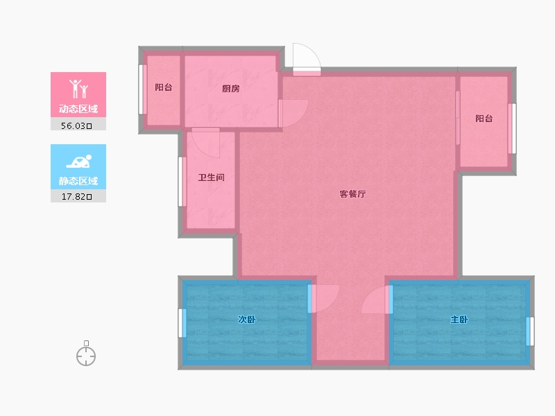 广东省-深圳市-金庸阁二期-66.13-户型库-动静分区