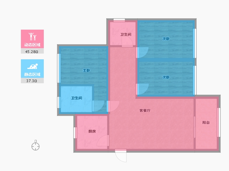 广东省-深圳市-滢水山庄一区-72.95-户型库-动静分区