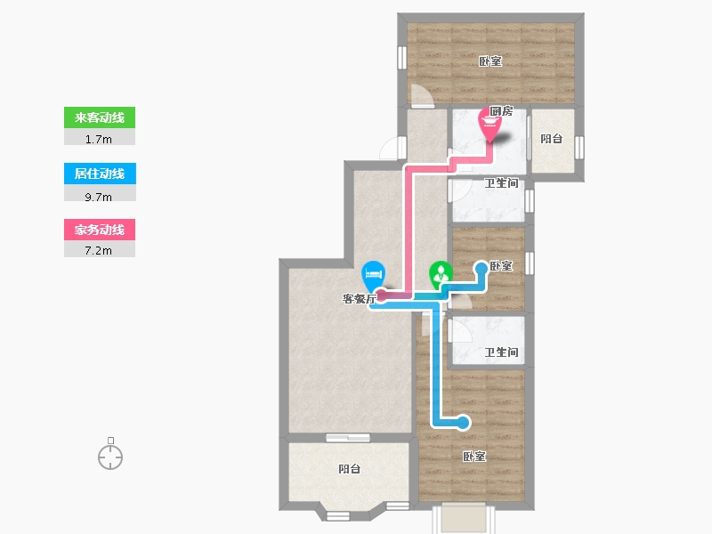 广东省-深圳市-翠隆花园-71.99-户型库-动静线