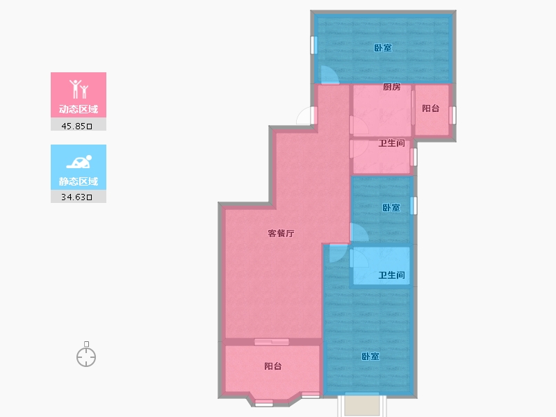 广东省-深圳市-翠隆花园-71.99-户型库-动静分区