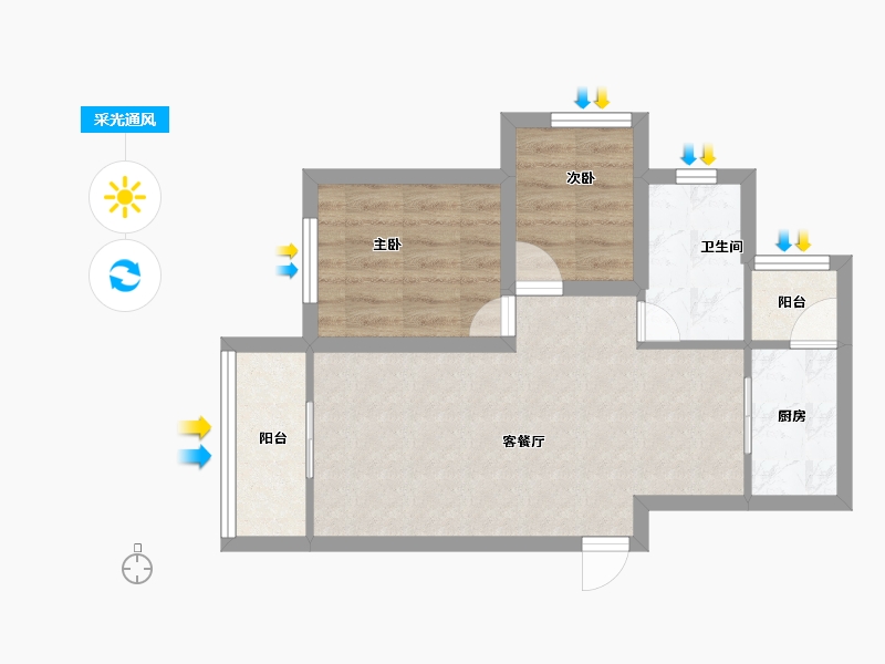 广东省-深圳市-中海怡瑞山居-50.47-户型库-采光通风