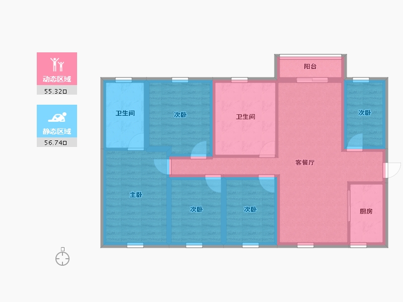 广东省-深圳市-和成世纪名园-98.88-户型库-动静分区