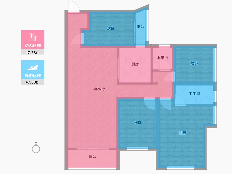 广东省-深圳市-中海锦城-83.48-户型库-动静分区