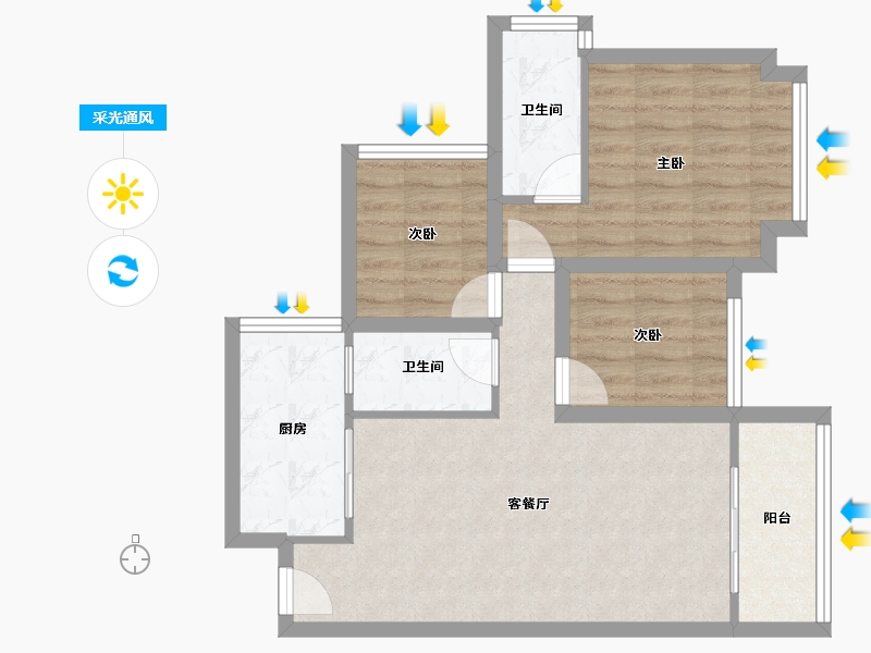 广东省-深圳市-星河盛世-67.40-户型库-采光通风