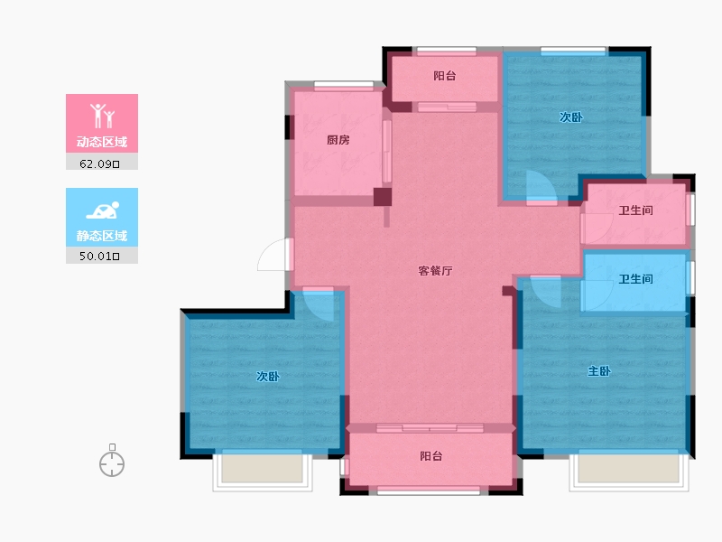 江苏省-苏州市-南湖苑-100.00-户型库-动静分区