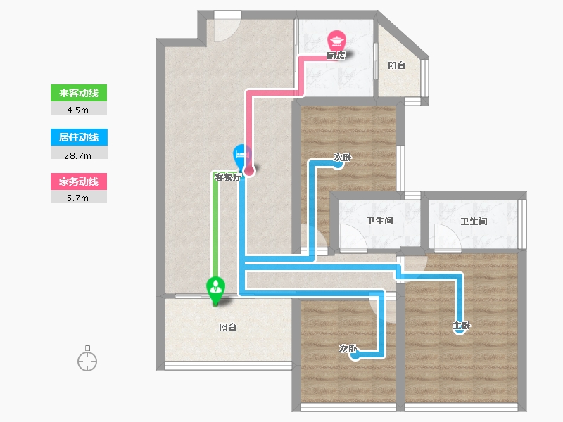 广东省-深圳市-英郡年华(三期商住楼)-84.00-户型库-动静线