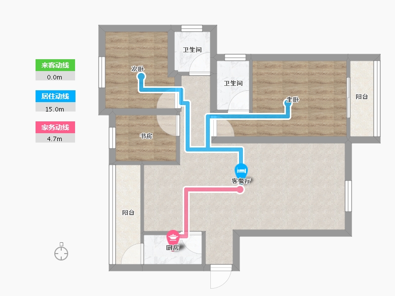 广东省-深圳市-新龙岗花园-64.11-户型库-动静线