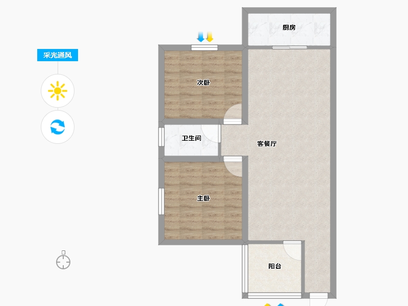 广东省-深圳市-滢水山庄一区-68.88-户型库-采光通风