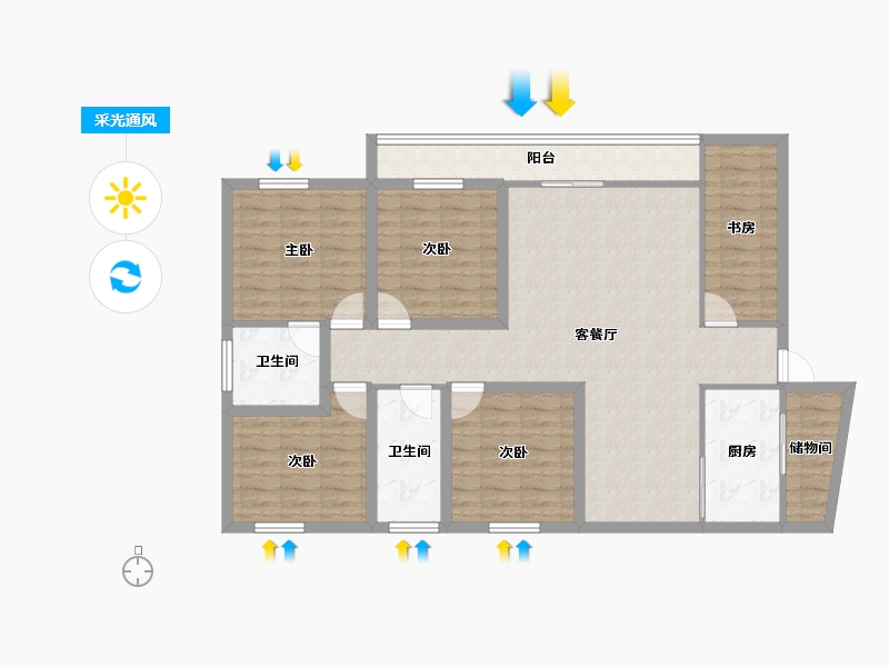 广东省-深圳市-阅山公馆-114.63-户型库-采光通风