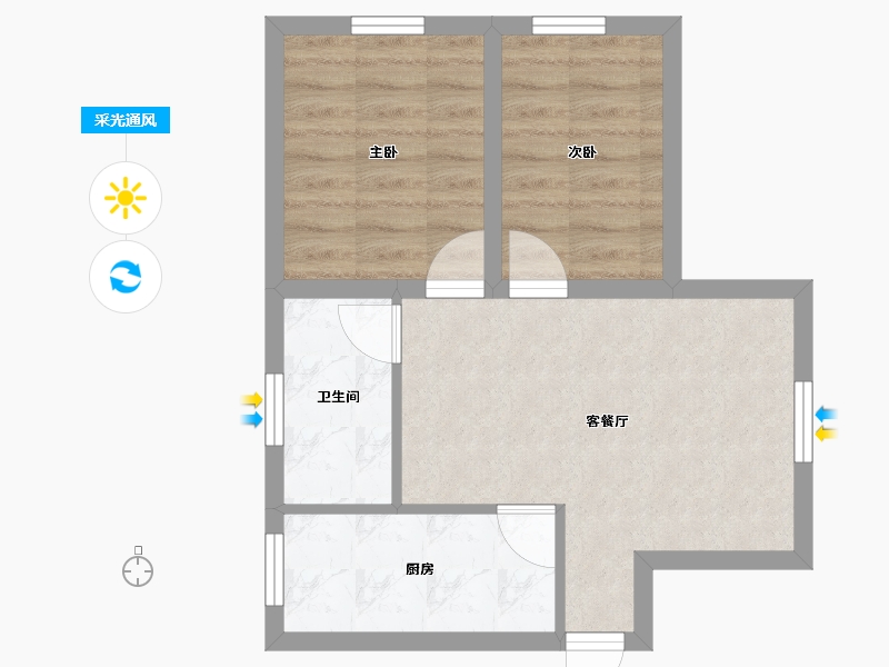 广东省-深圳市-百合星城一期-45.26-户型库-采光通风