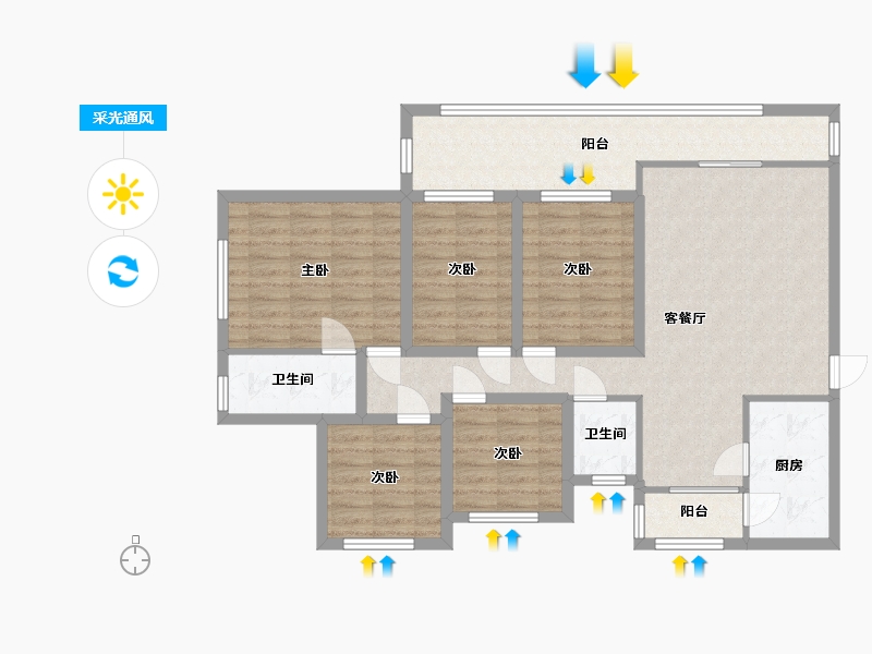 广东省-深圳市-幸福城二期-110.42-户型库-采光通风