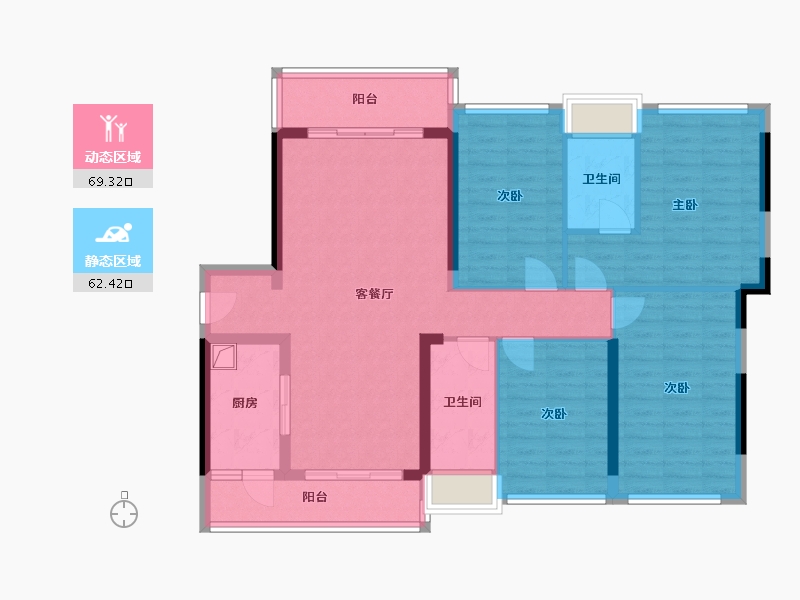 广东省-肇庆市-方凯华府-111.65-户型库-动静分区