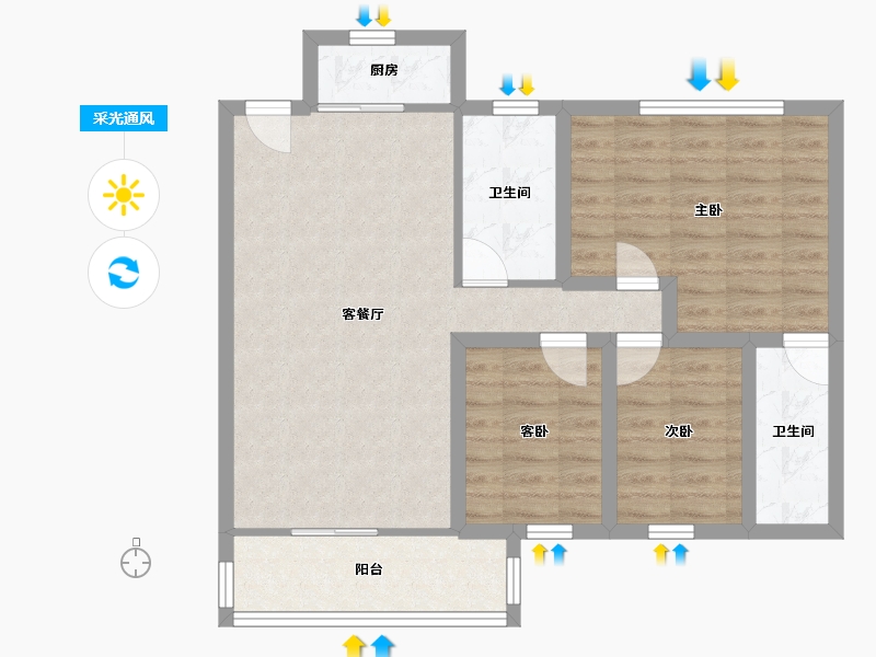 广东省-深圳市-锦绣东方（A区）-77.08-户型库-采光通风