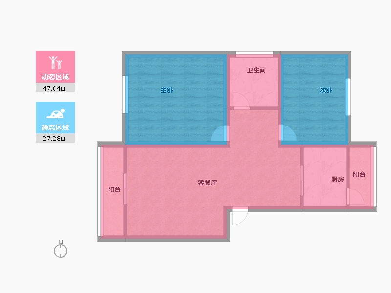 广东省-深圳市-鹏达花园-66.00-户型库-动静分区