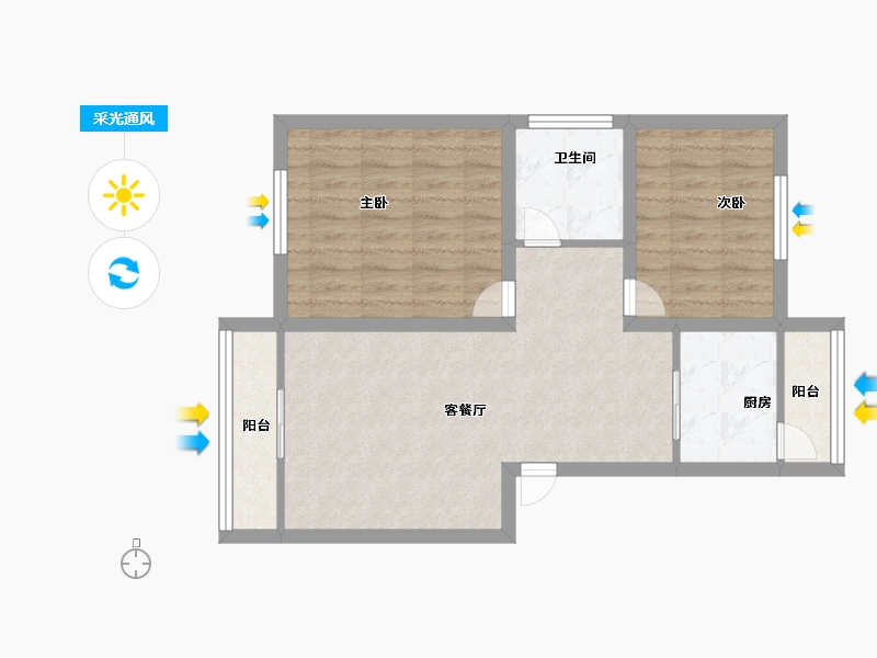 广东省-深圳市-鹏达花园-66.00-户型库-采光通风