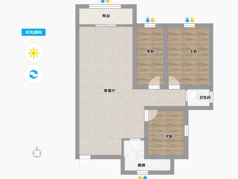 广东省-深圳市-保利上城-64.00-户型库-采光通风