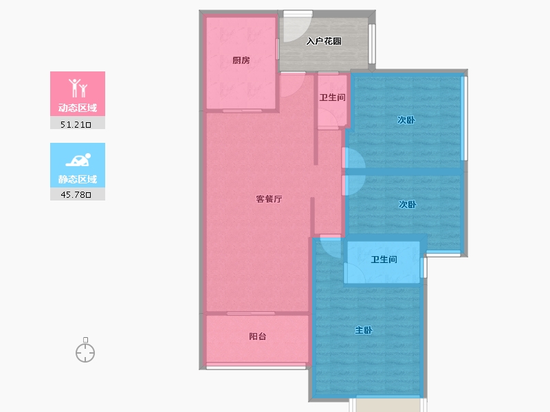 黑龙江省-鹤岗市-海湾小区-92.82-户型库-动静分区