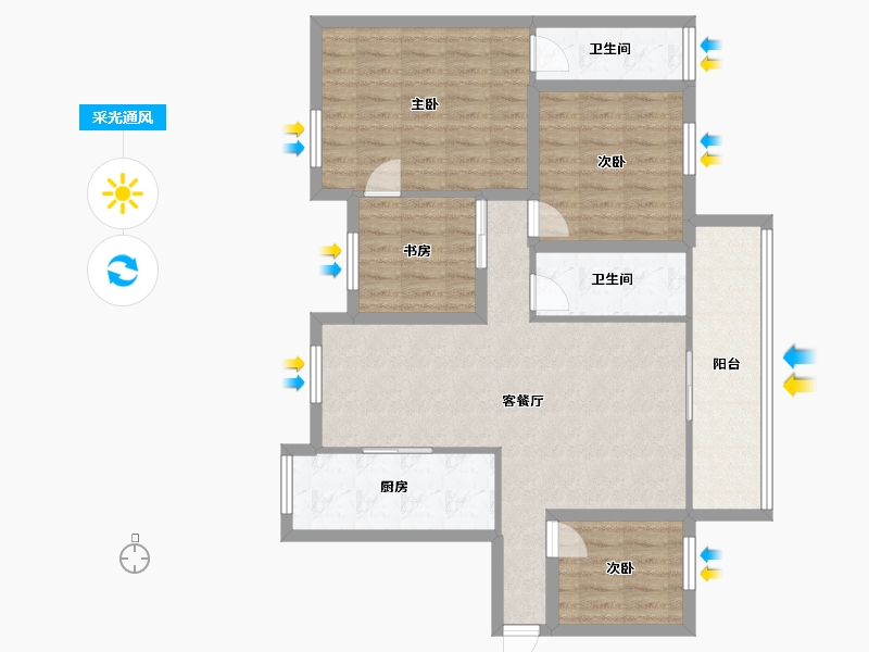 广东省-深圳市-和成世纪名园-97.24-户型库-采光通风