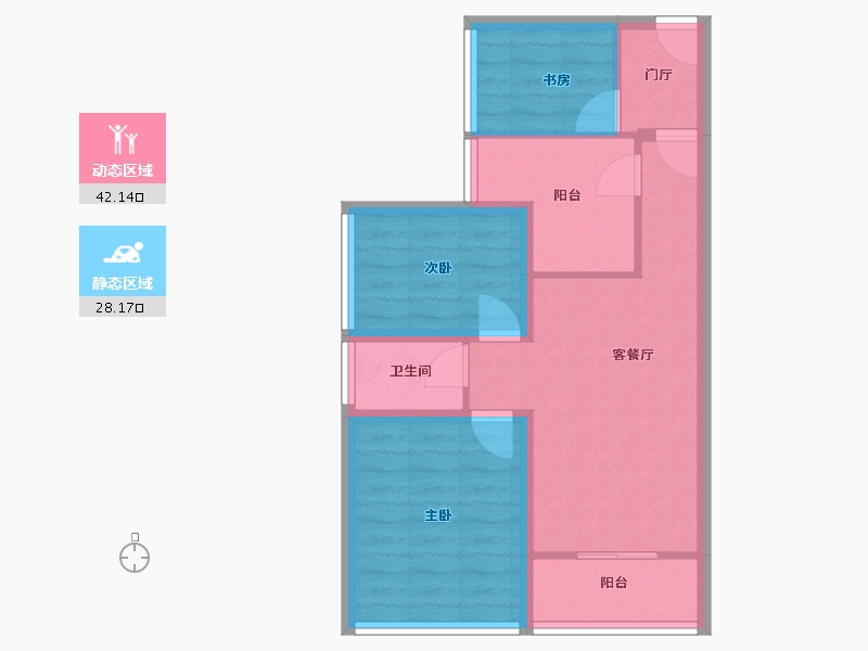 广东省-深圳市-万科翰邻城-61.92-户型库-动静分区