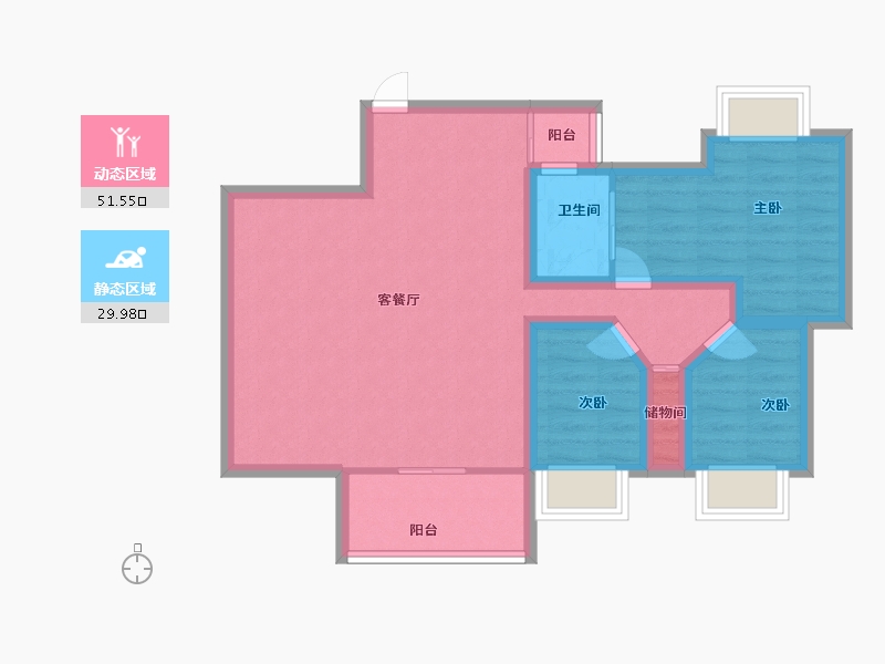 广东省-深圳市-欧景城-72.00-户型库-动静分区