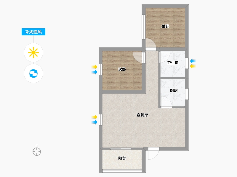 广东省-深圳市-龙富花园(龙岗中心城)-52.49-户型库-采光通风