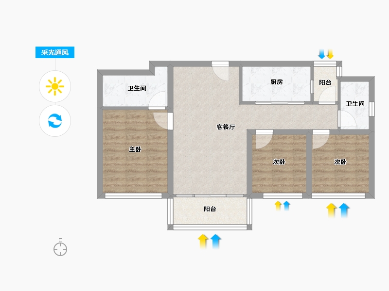 广东省-深圳市-联美新天地华府-70.55-户型库-采光通风