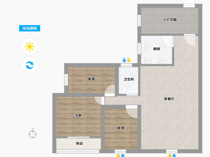 广东省-深圳市-城投七里香榭-63.11-户型库-采光通风