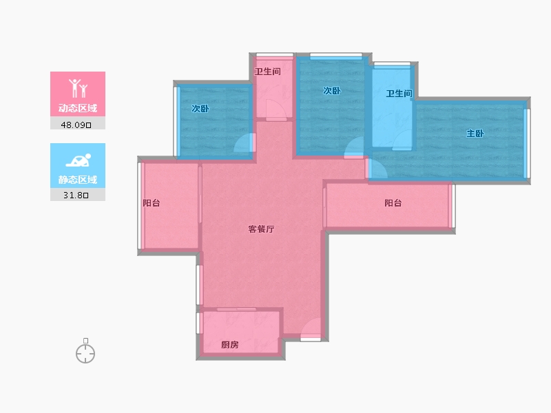 广东省-深圳市-华晖云门-69.99-户型库-动静分区