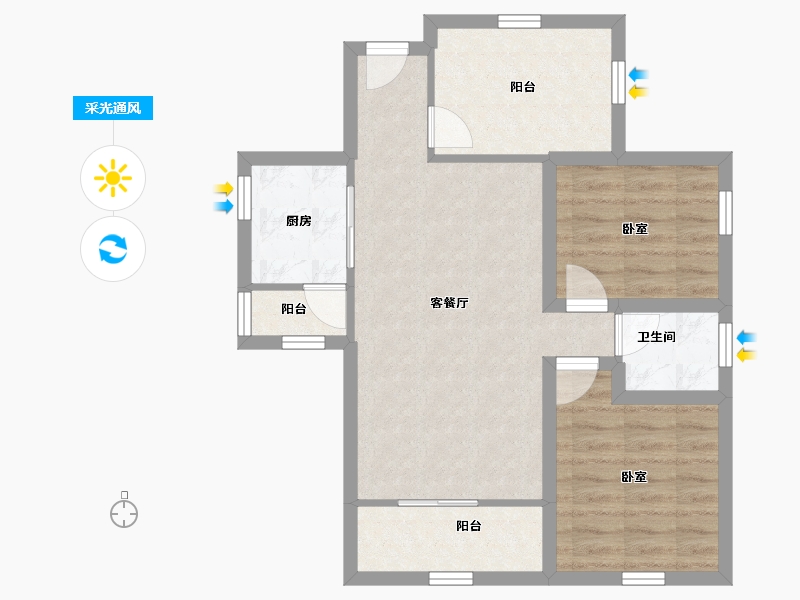 广东省-深圳市-宏发君域-65.16-户型库-采光通风