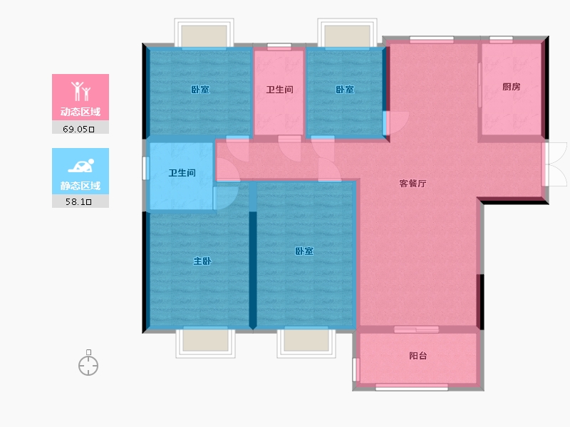 湖北省-黄石市-宏维新城-115.87-户型库-动静分区