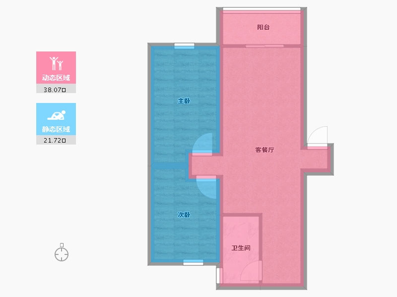 广东省-深圳市-岭下花园(公寓住宅)-52.68-户型库-动静分区