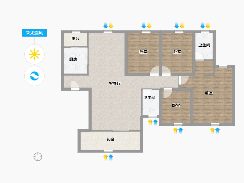 广东省-深圳市-华联城市全景花园-111.27-户型库-采光通风