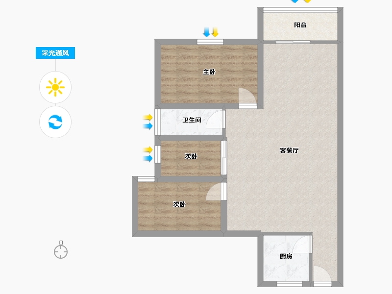 广东省-深圳市-龙岗中心广场-73.53-户型库-采光通风