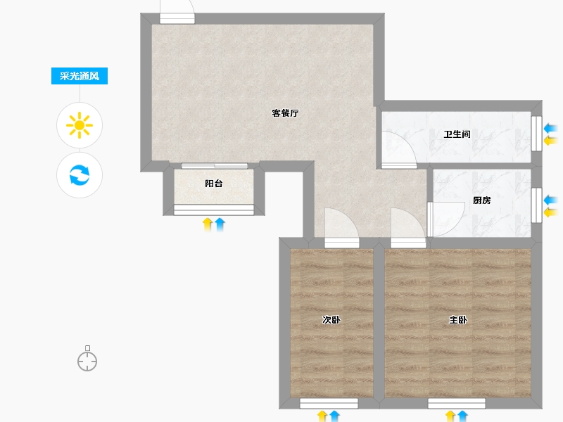 广东省-深圳市-创世纪滨海花园-48.05-户型库-采光通风