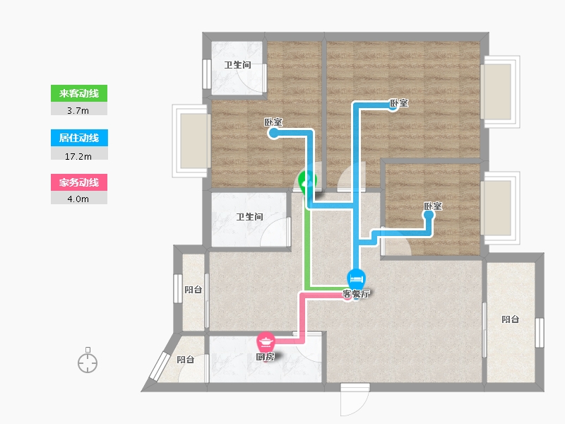 广东省-深圳市-阳光带海滨城(二期)-74.15-户型库-动静线