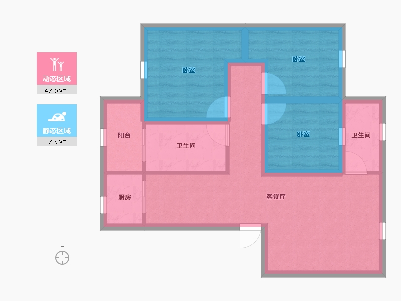 广东省-深圳市-雅涛花园-65.19-户型库-动静分区