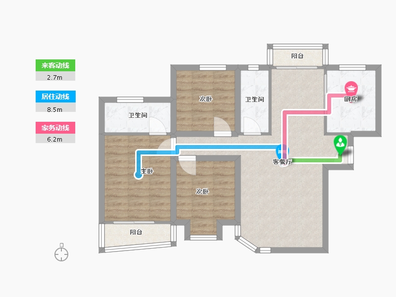 广东省-深圳市-桃源居12区（桃源居）-76.73-户型库-动静线