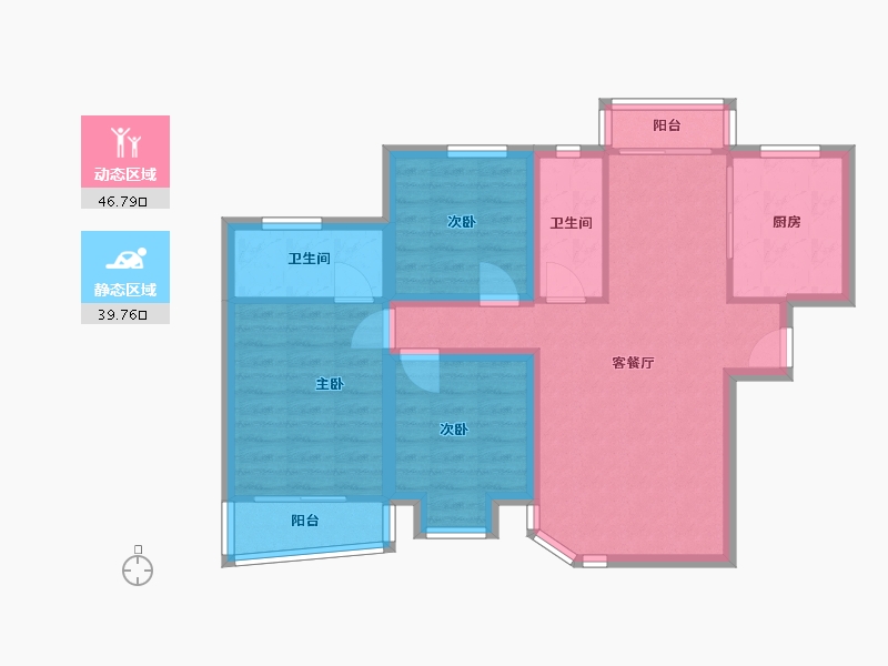 广东省-深圳市-桃源居12区（桃源居）-76.73-户型库-动静分区