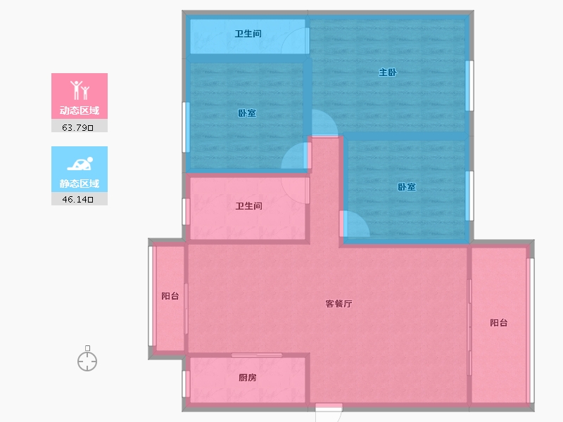 广东省-深圳市-万科金色领域-98.73-户型库-动静分区