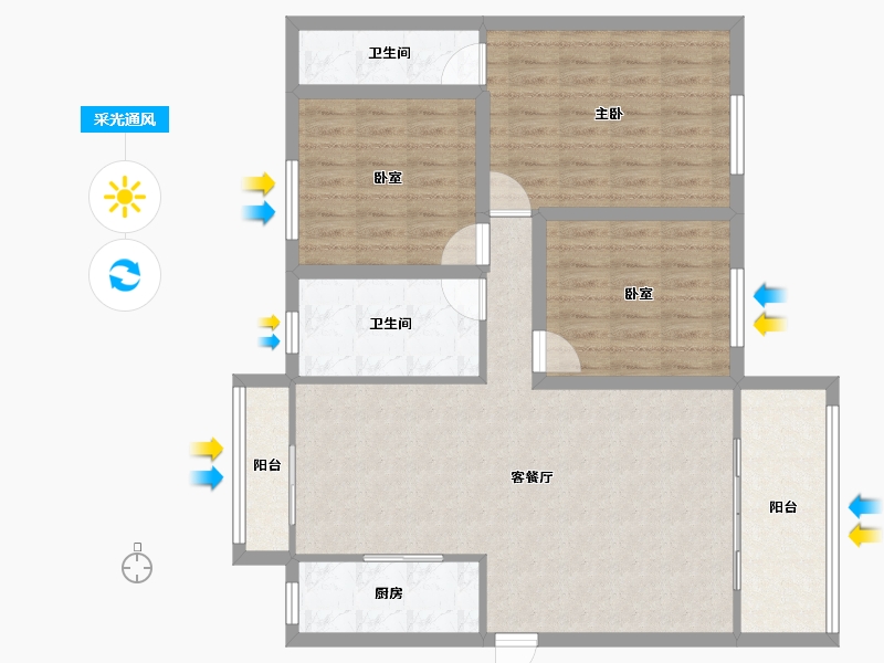 广东省-深圳市-万科金色领域-98.73-户型库-采光通风